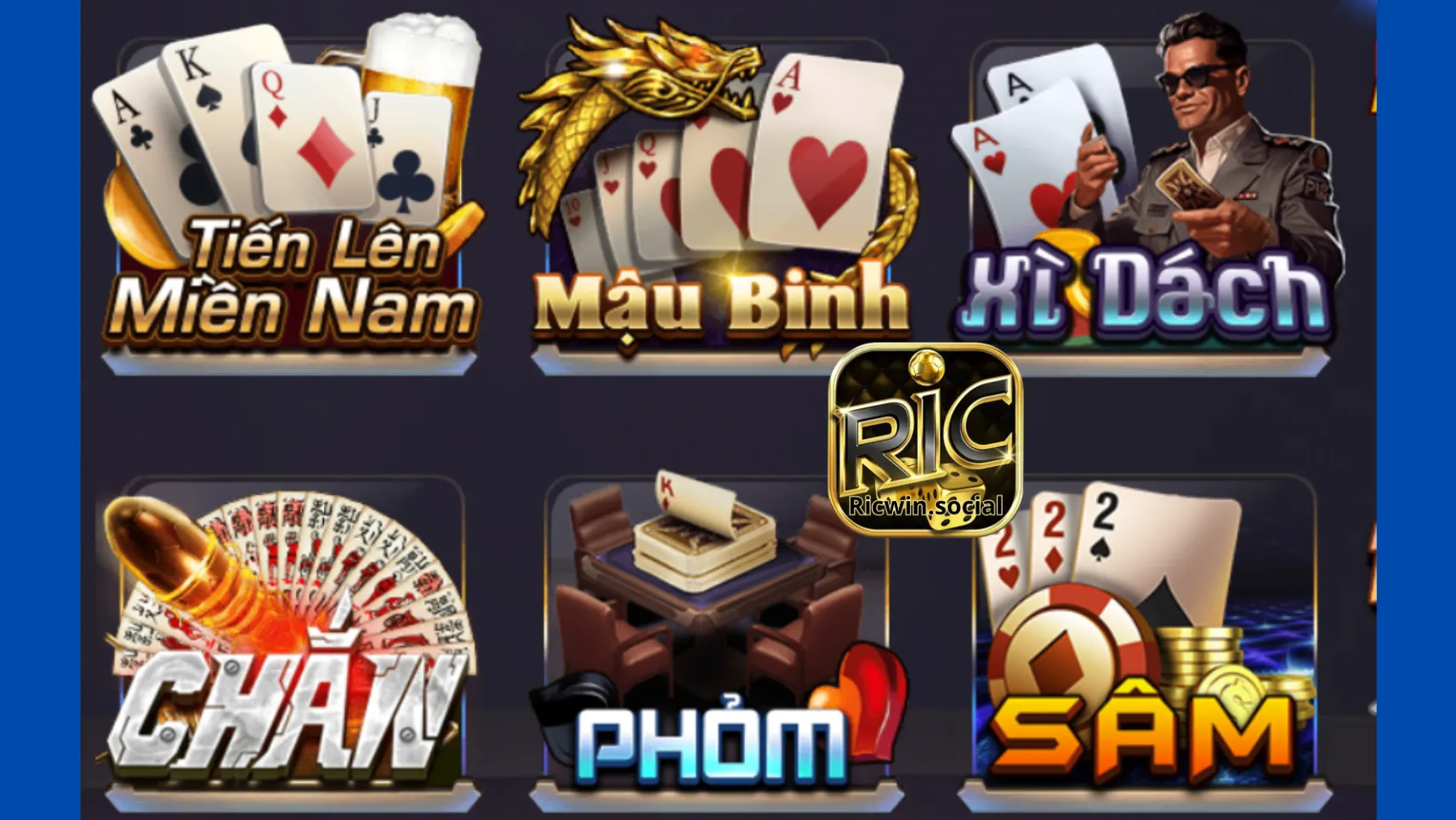 Một số tựa game bài đổi thưởng hot nhất trên Ricwin