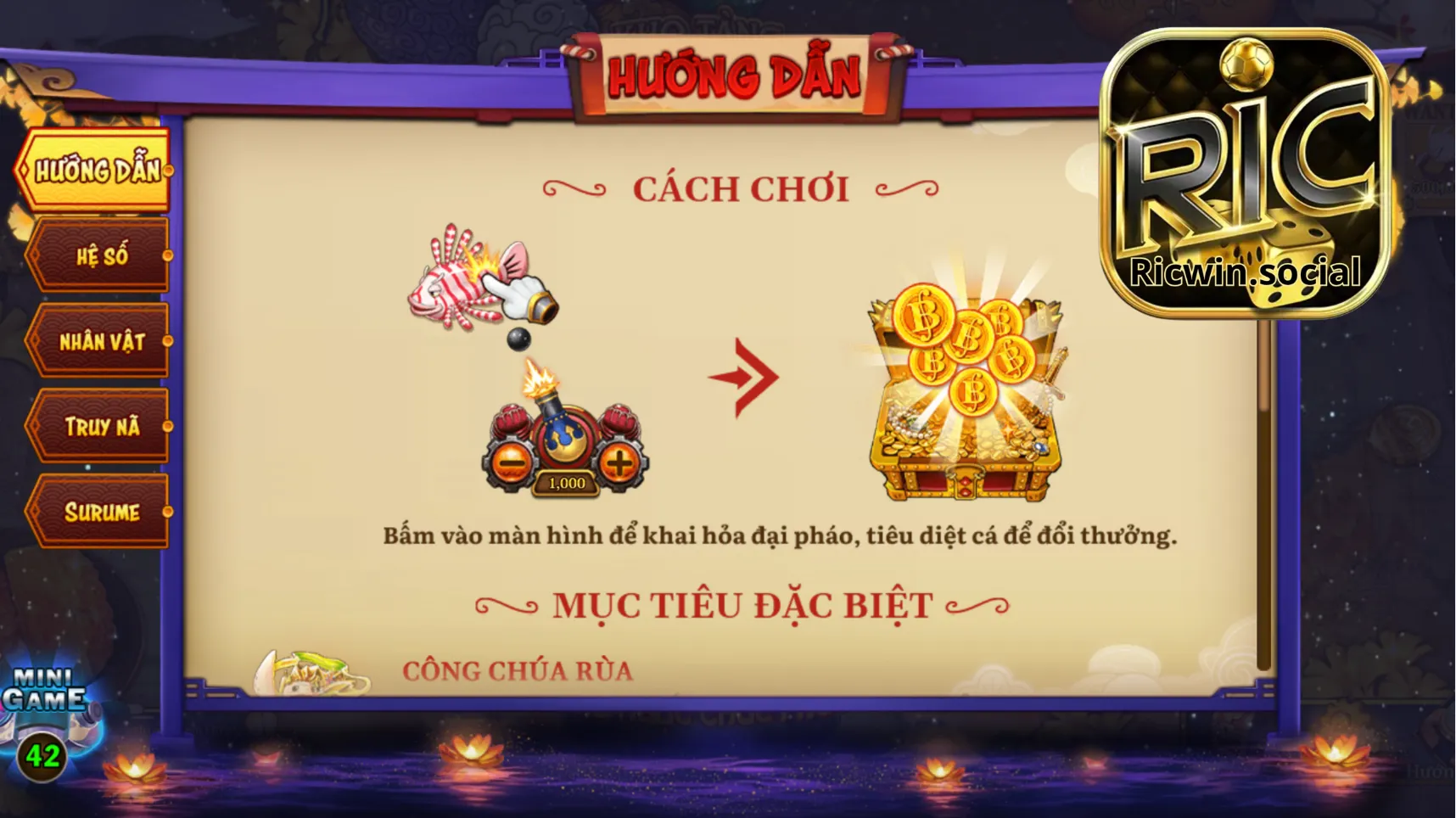 Luật chơi cơ bản tại Bắn Cá Ricwin