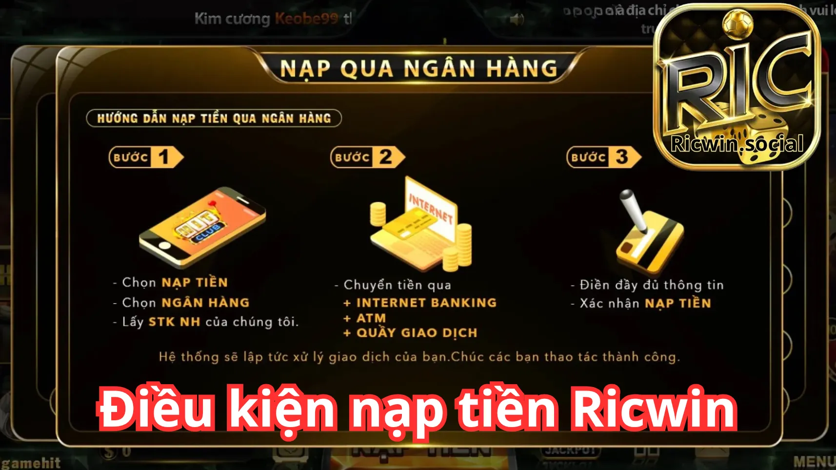 Lưu ý quan trọng khi nạp tiền vào tài khoản