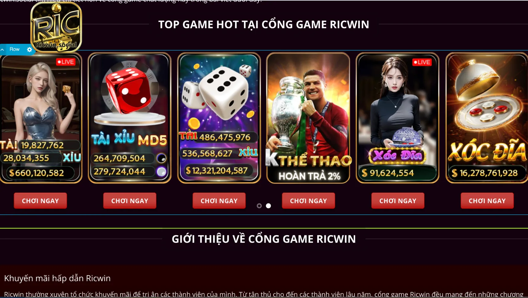 Các sản phẩm cược được yêu thích nhất Ric Win Các sản phẩm cược được yêu thích nhất Ric Win